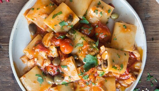Pasta con Stoccafisso alla Napoletana
