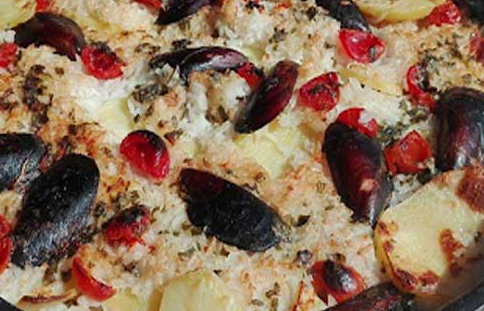 Riso, Patate e Cozze (Tiella)